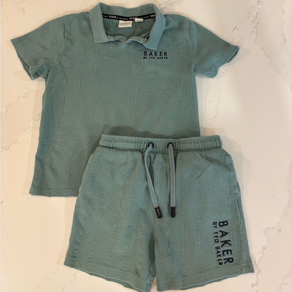 Baker by Ted Baker Kids Green Polo Shirt and Short Set